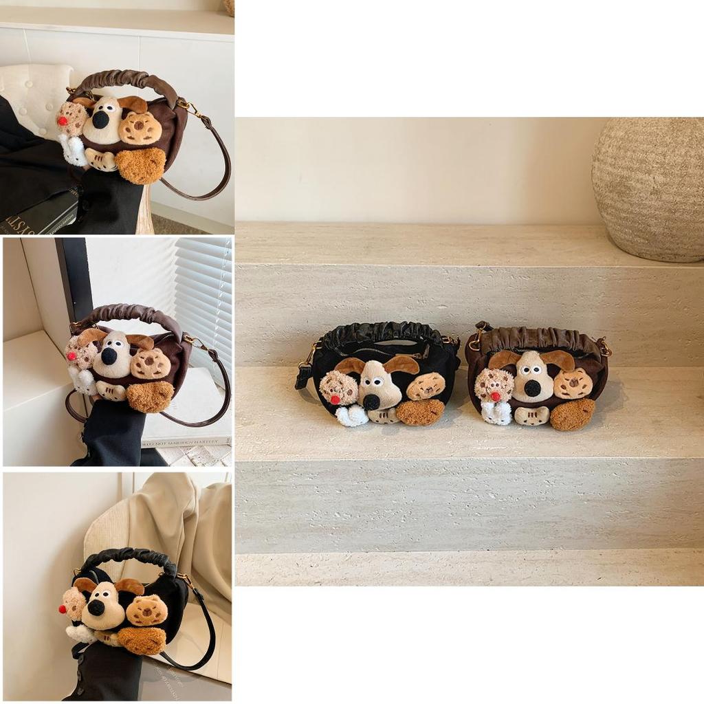 Cute Plush Toy Cartoon Handbag For Girls Kids Animal Pattern Oxford Fabric Bag
