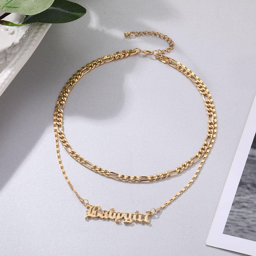 Y2K Moda damska Biżuteria Alfabetyczna królowa Biżuteria Szlachetny naszyjnik Charm Naszyjnik