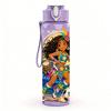 1PC Festive Carnival Color Crowd Scene 750ml Color Plastic Sports Water Bottle Leakproof Flip Straw Lid Suitable for Sports Office Home Use
