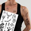 BARE INK - 12 Pcs Semi-Permanent (Temporary) Tattoos for Men & Women – Natural Plant-Based Ink, Gothic Warrior Theme | Waterproof & Sweatproof Fa