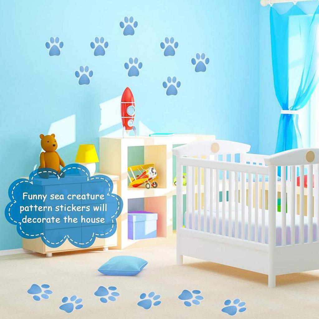 Self adhesive Bathtub Decals Non slip Bathtub Sticker with Scraper Enjoy Slip Resistant Baths with Fun Paw Print Designs