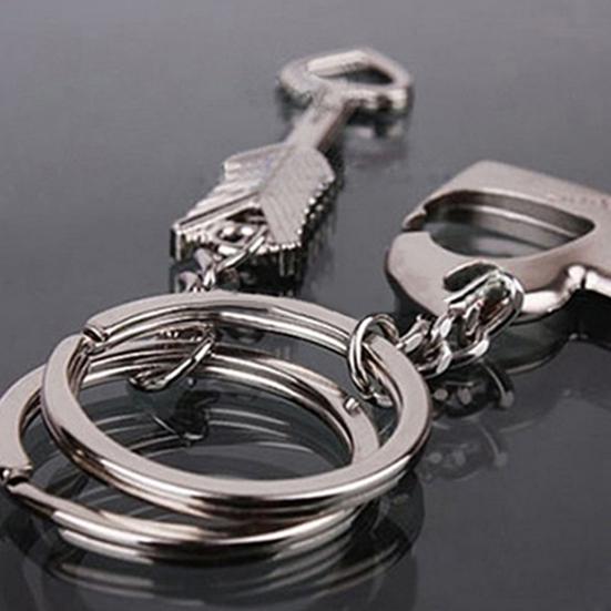 2Pcs Key Chain Heart Multipurpose Zinc Alloy Creative Lovers Keychains for Car Key