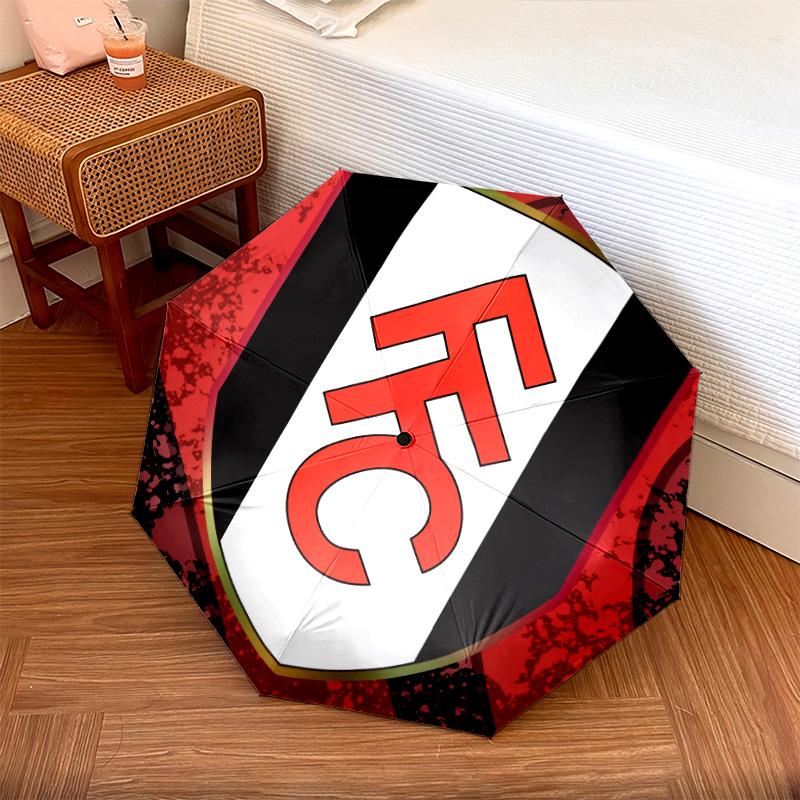 Fulham Football Club  Pattern, Automatic Folding Umbrella, Portable and Foldable Design, 8 Ribs, a Christmas or Birthday Gift.