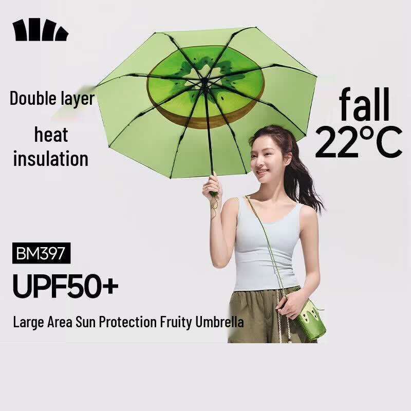 Beneath Triple-Fold Black UV Protection Umbrella BM397