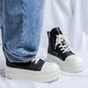 Thick-soled High-top Board Shoes Men's and Women's American Niche High-street Locomotive Couple Height-increasing Canvas Shoes 18456-R
