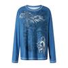 TrendHub Y2k Long Sleeve Tops for Women Grunge Aesthetic Baggy Tees Shirt 2000s Vintage Rhinestone Graphic Print Tops Emo Clothes