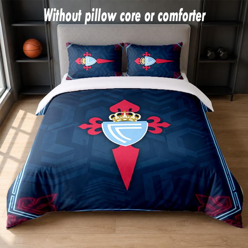 Celta Vigo FC Design Bed Bedding Set 1 Duvet Cover + 2 Pillowcases Soft Breathable Household Bed Linens