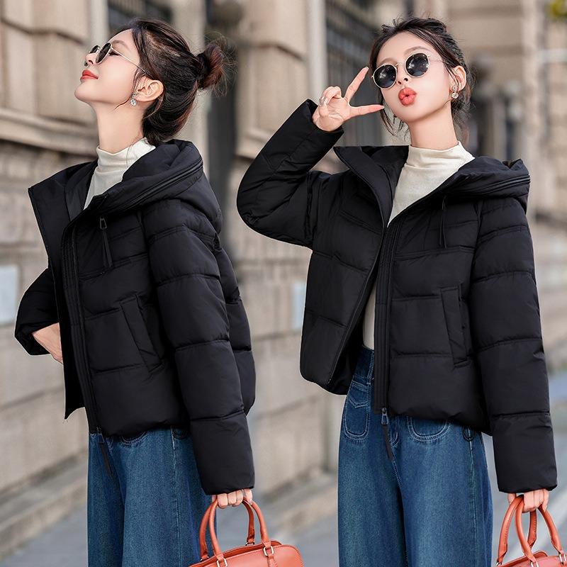 Down Cotton Clothes Women's Short Short Men's New Fashion Hooded Thickened Bread Clothes Jacket