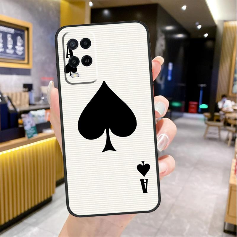 Ace of Spades Case For Oppo A80 A40 A60 A18 A38 A58 A78 A98 A96 A76 A16 A94 A74 A54 A15 A17 A57 A77 A5 Pro