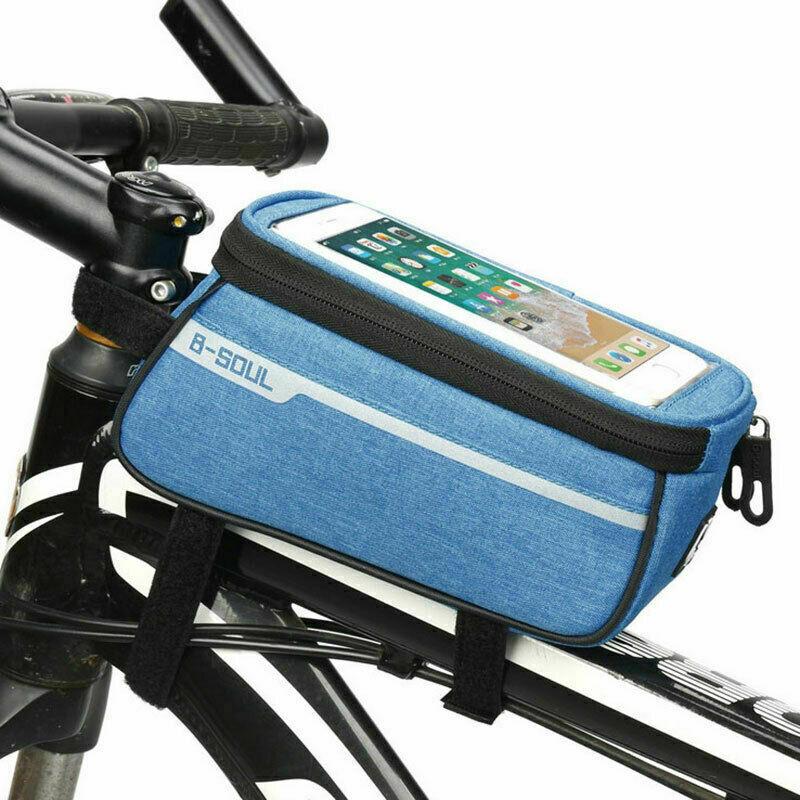 

Bike Bicycle Bag Frame Pannier Cross Bar Top Tube Waterproof Mobile Phone Holder синий
