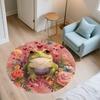 Beautiful Frog Pattern Round rug,Carpet Rug for Living Room Bedroom Sofa Playroom Decor,Non-slip Floor Mat,Holiday Gifts and Birthday Gifts