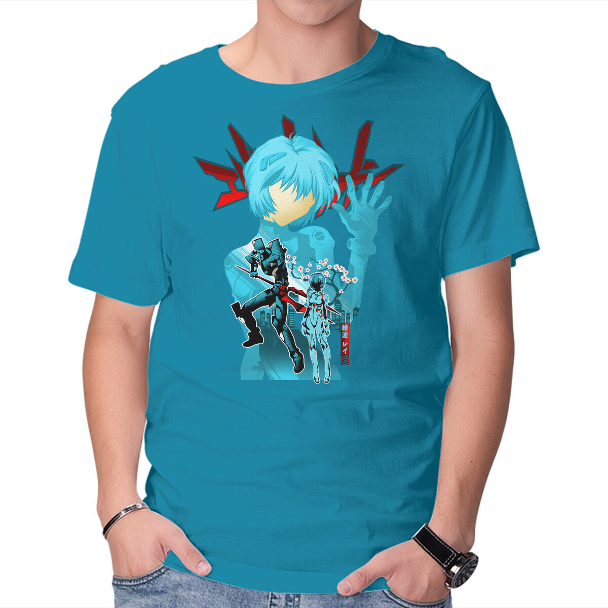 Unisex Crew Neck T-Shirt Rei Silhouette Graphic Short Sleeve Casual Tee XXXXL