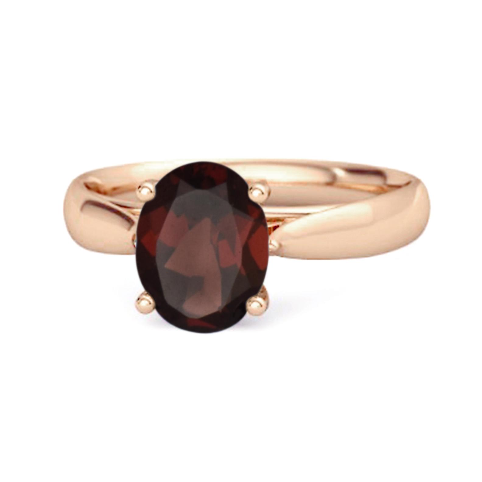 

Garnet Classic Solitaire Ring - 925 Sterling Silver Rose Gold Vermeil 9.5 Яскраво-рожевий