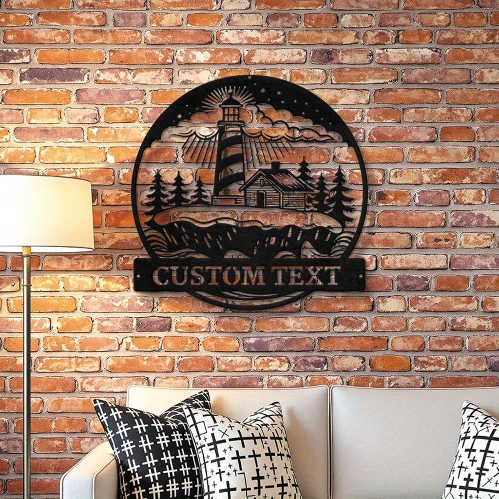 Vintage Lighthouse Metal Sign Nautical Wall Decor for Home Office