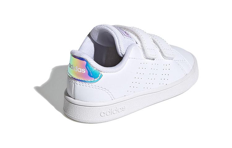adidas Neo ADVANTAGE Synthetic Leather Low Top Skateboard Shoes White Infant And Toddler FY4626
