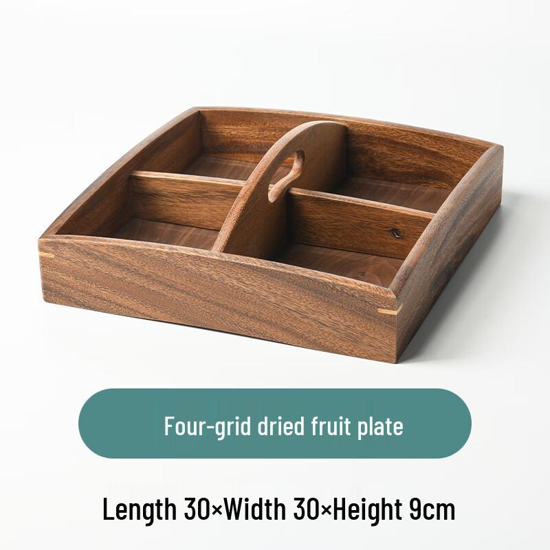 Walnut Wood Snack & Fruit Plate 30x30x9cm