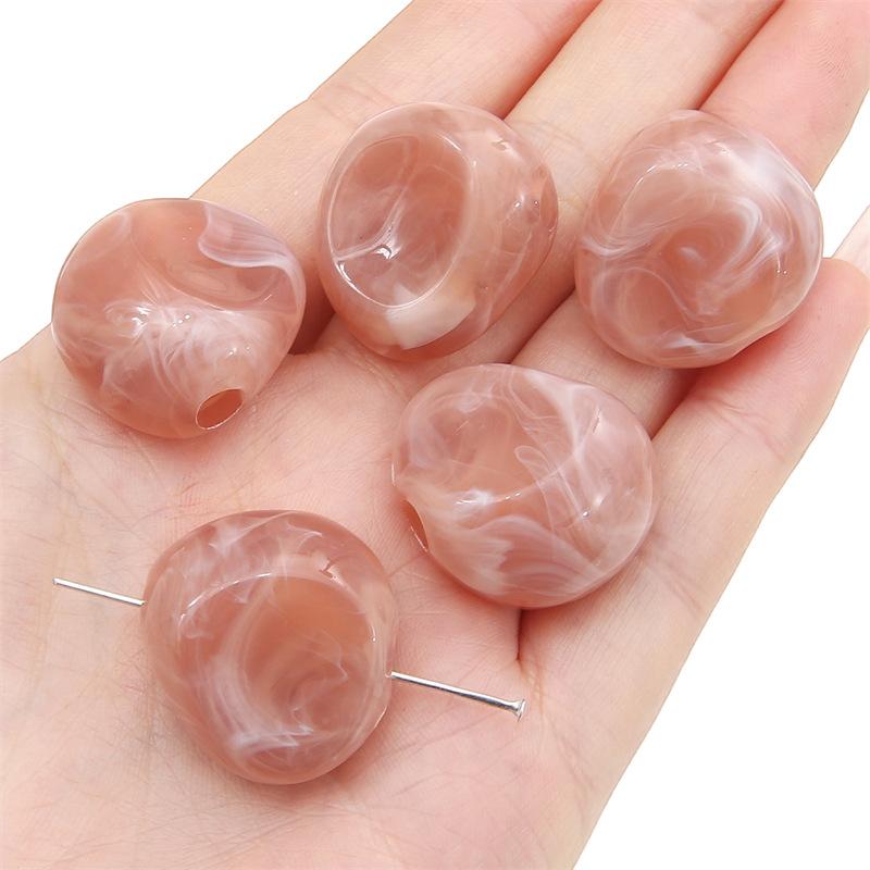 Handmade Bracelet Beads Acrylic Two-color Large Hole Shaped Loose Beads Beads Handmade Diy Bracelet Necklace Pendant Clothing Vintage Accessories