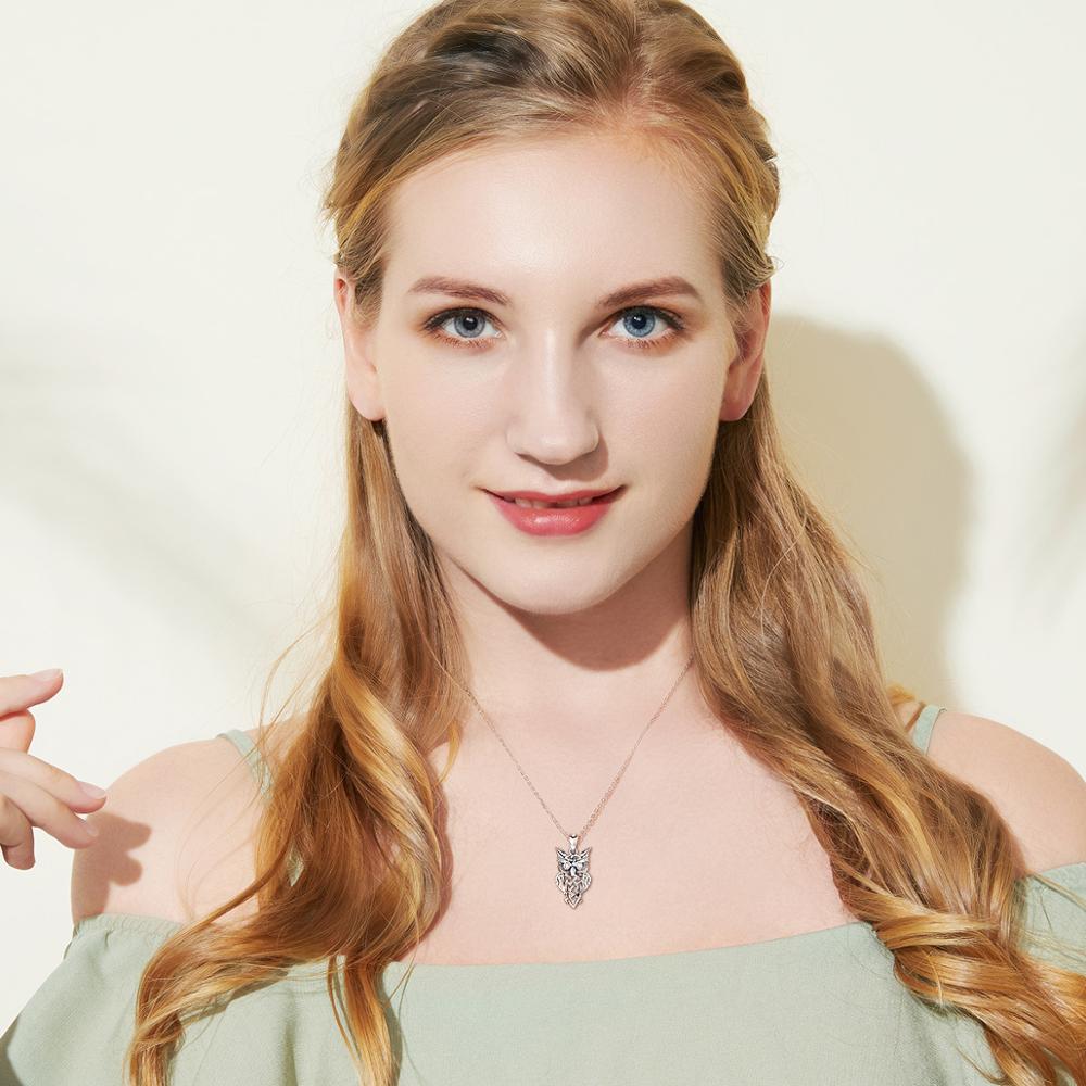 925 Sterling Sølv Ugle Anheng Vintage Sølv Serie Halskjede Med Klar CZ Krystall Mote Smykker For Kvinner Menn Cyd445