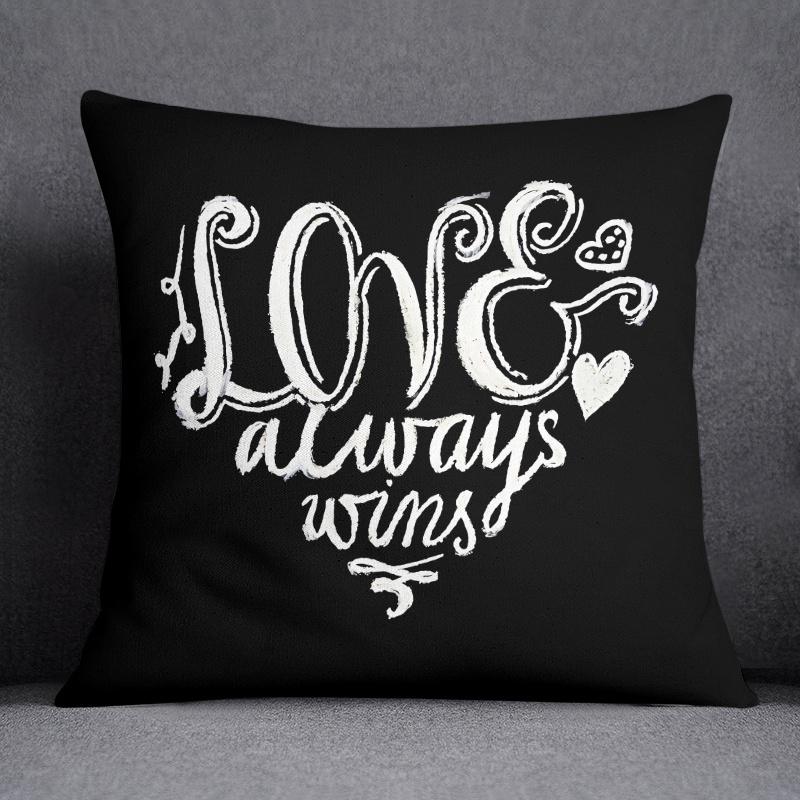 Cool Black Wind Black Bottom Flower Series Pillow Decorative Pillow Bedroom Sofa Car Cushion Cover Pillowcase