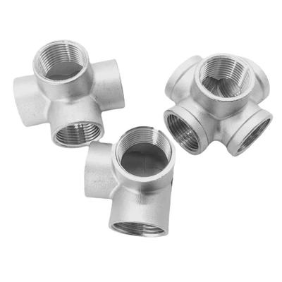 1/4" 3/8" 1/2" 3/4" 1" 1.25" 1.5" 2" BSPT Innengewinde 3 4 5 Wege Winkel Kreuz 304 Edelstahl Rohrfitting Verbinder Wasser Gas