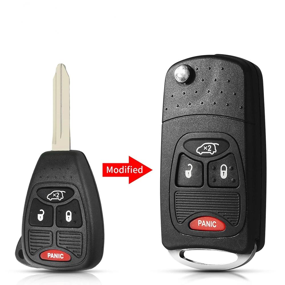 2/3/4 Knops Afstandsbediening Flip Klap Sleutel Behuizing Case Voor Chrysler Sebring Pacifica Dodge Avenger Nitro Jeep Wrangler Liberty