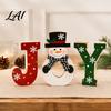 Tiered Tray Display Items Wooden Christmas Decor Santa Reindeer Snowman Figurines Festive Elk for Holiday Tabletop Decorations And Rustic Home
