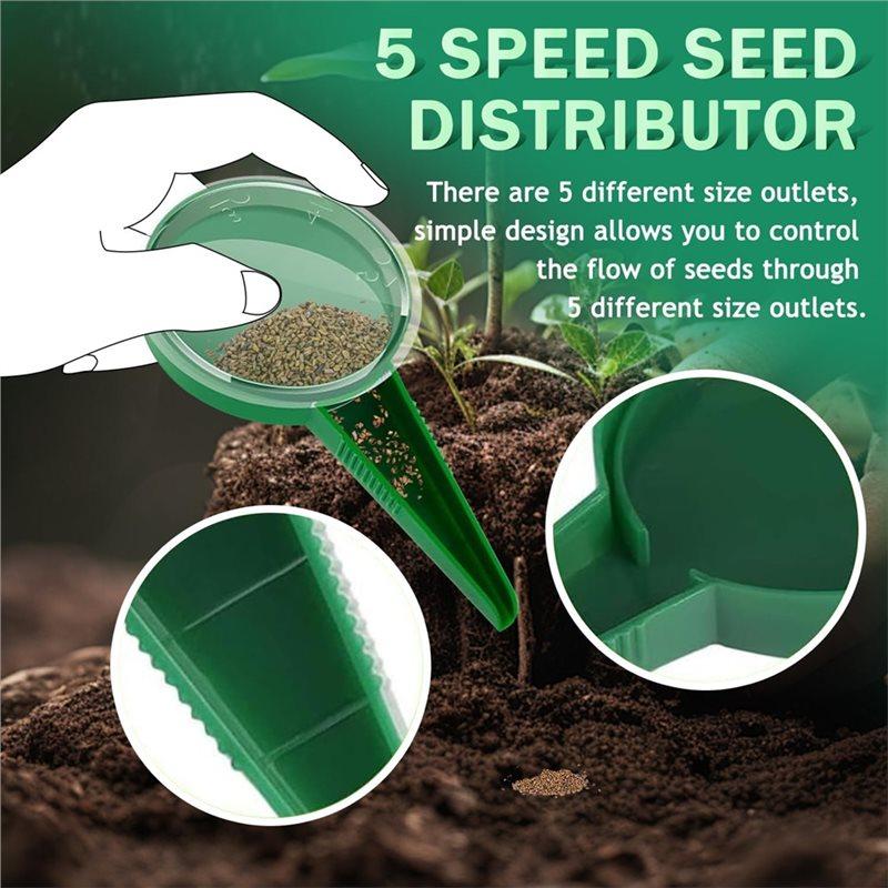 A84E-Mini Seed Spreader, Sowing Helper, Sowing Seed Dispenser With 5 Speeds, Small Seed Planter Planting Tool,For Tiny Seeds