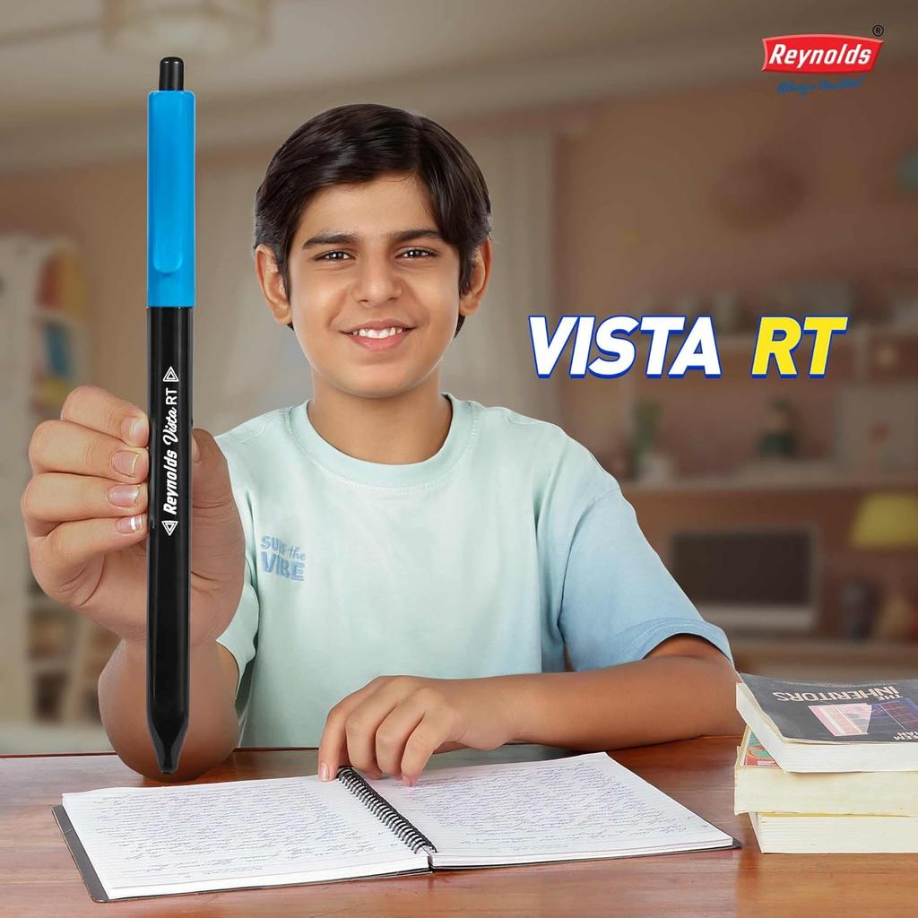 Reynolds Vista 70 Blue Ball Point Pen Pack of 1 X 70 PENS BLUE | Smooth Writing Pens for School, Office & Students | 0.7 mm Tip