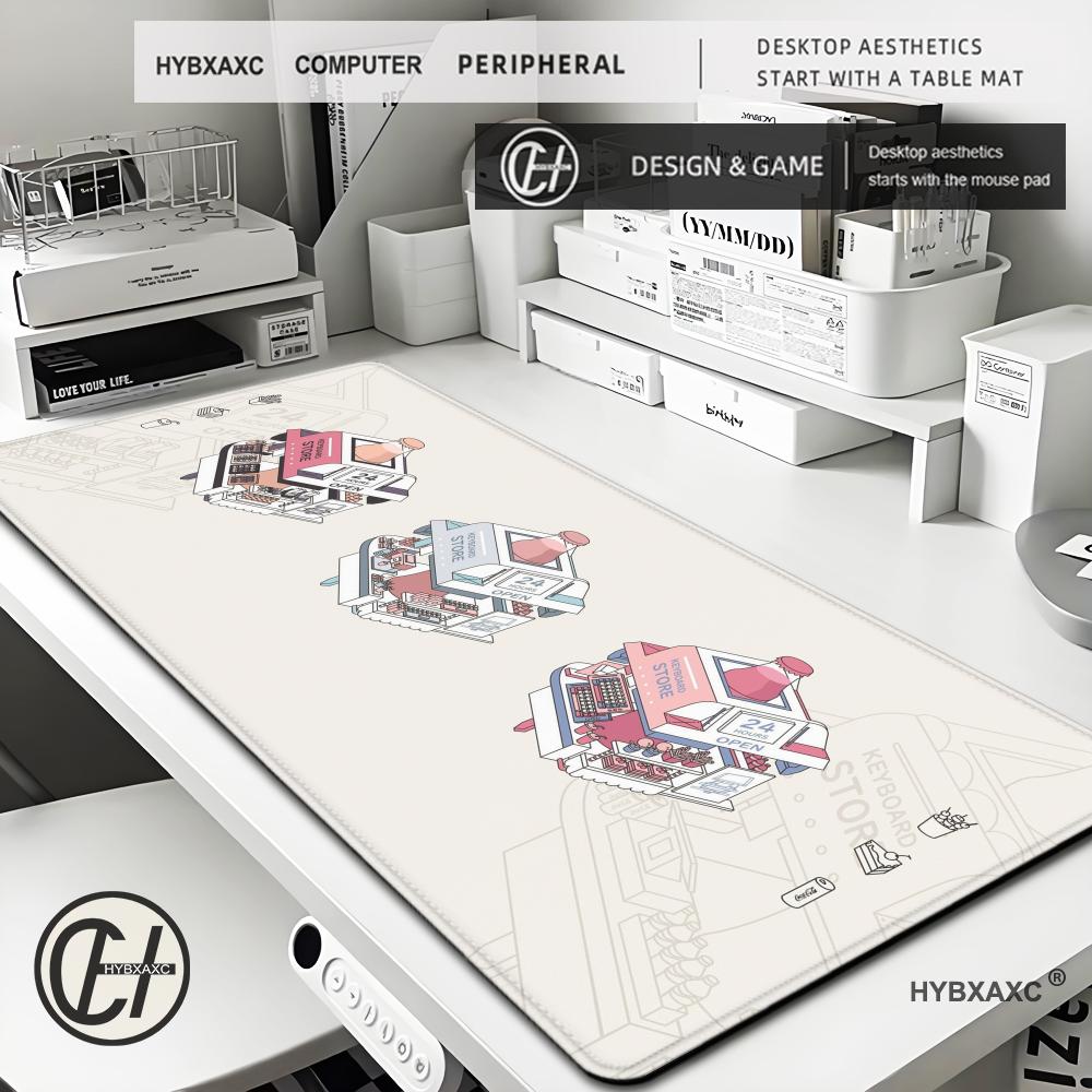 HYBXAXC Japanese Art Mouse Pad Desktop Keycap Switch Mat Extended Desk Mousepad Latop Table Carpet Pc Gamer Computer Game Mat