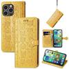 iPhone 16 Flip Leather Case - PU Embossed Cat Dog Design - Compatible with Apple 15