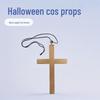 Gold-plated Silver Cross Halloween Cosplay Priest/Nun Costume Prop