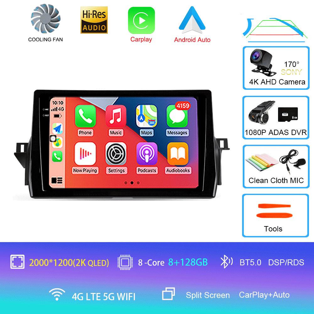 Car Radio Android 14 Carplay Auto For Toyota Camry VIII 8 XV70 2020-2021 Multimedia Video Player Navigation GPS Stereo Head Unit