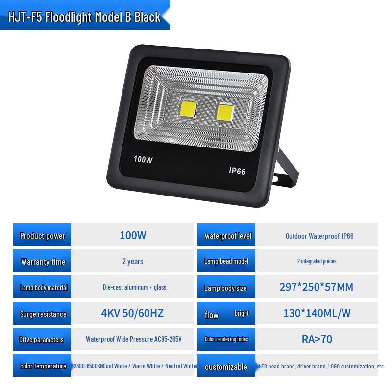 Super Bright LED Waterproof Outdoor Floodlight for Construction Sites and Courtyards