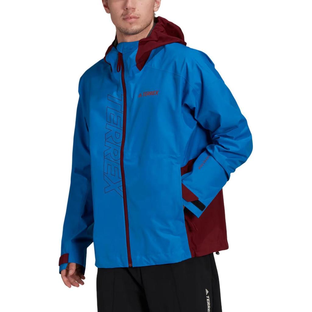 Adidas Color Block Letter Print Outdoor Casual Sports Jacket Men Jackets Blue H51477