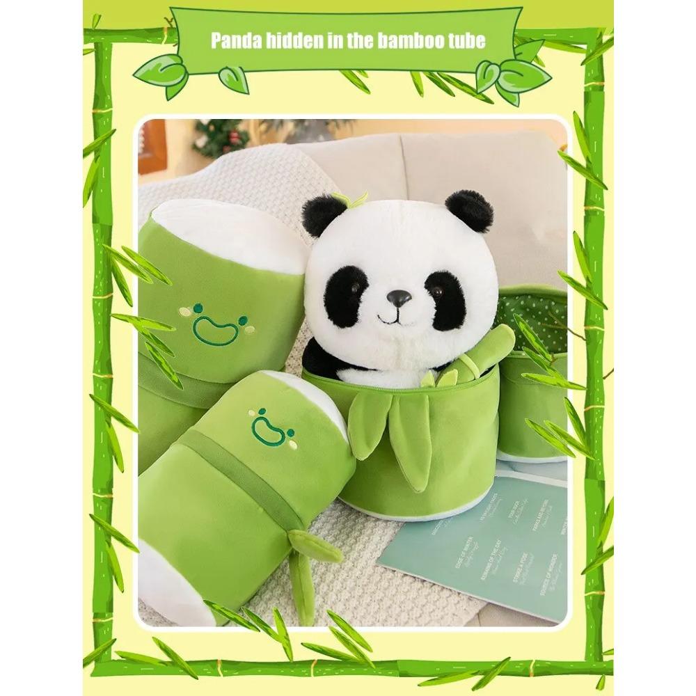 1 Collection Cute Bamboo Tube Panda Plush Kawaii Tearful Panda Stuffed Animal Plushie Super Soft Hugging Pillow