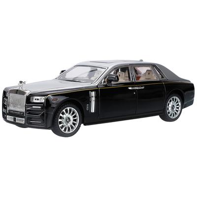 Diecast 1:24 Rolls-Royce Phantom Alloy Pull-back Car Model, Black/Silver