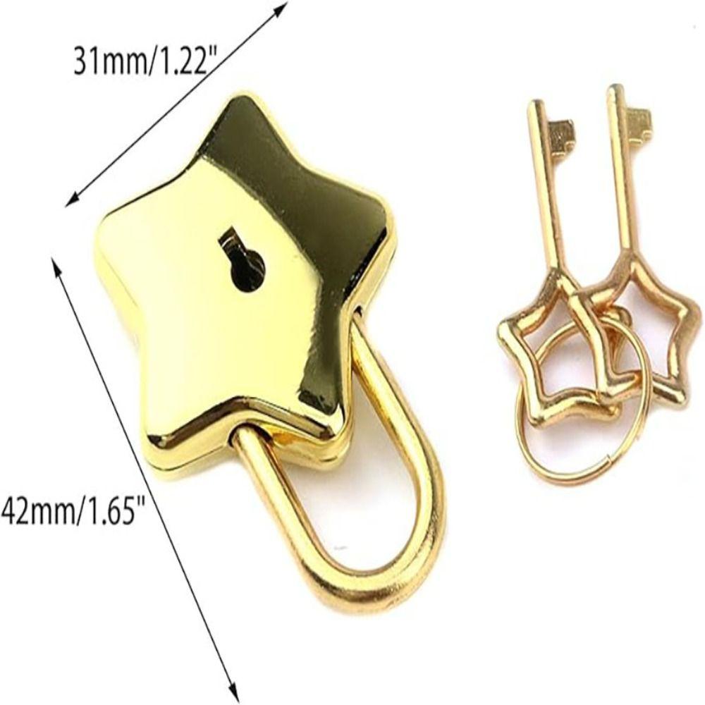 Star Key Vintage Style LOCK Silvery Notebook Padlock Mini Star Shape Padlock Luggage