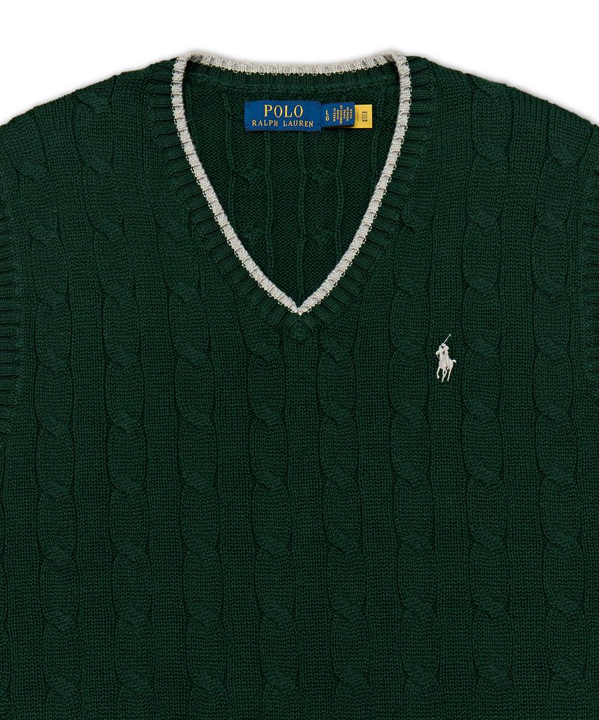 POLO RALPH LAUREN Cable Knit Cotton Sweater Vest - Green
