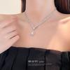 European and American diamond-encrusted water drop fringed necklace earrings two-piece set temperament collarbone chain necklace necklace women
