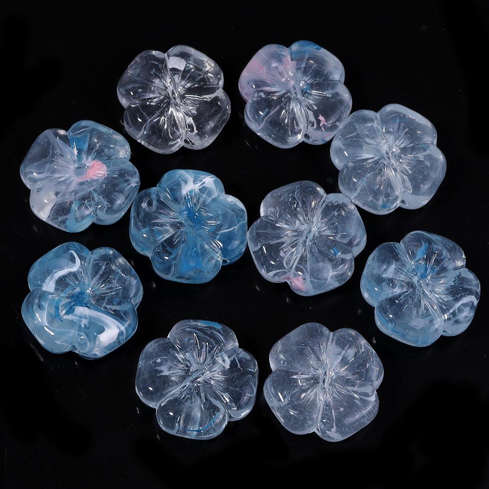 10pcs/lot Colorful Flower Acrylic Beads Four Petal Flower Beads Loose Spacer For Jewelry Making Bracelet Necklace Accessories