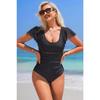 Charmleaks One Piece Swimsuit Women Falbala Design U Collar Bathing Suit Sexy Monokini Swimwear S-XL