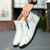 Handmade Leather Casual Shoes For Men Sneakers Men Flat Footwear Zipper Leather Plus Size Shoes Men Leather Original
