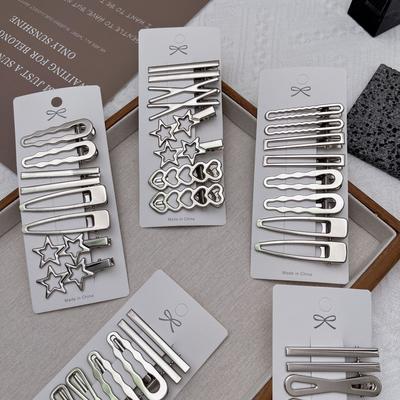 8 Teile/satz Metall Haar Clips Frauen Mädchen Entenschnabel Haarnadel Persönlichkeit Pony Seite Kopfbedeckungen Haar clip Styling Zubehör