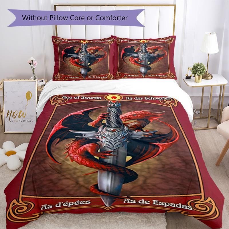 Set Biancheria da Letto Stile Gotico Traspirante Copripiumino con Federe Biancheria da Letto Decorativa per Camera da Letto Decorazione Casa Regalo di Compleanno