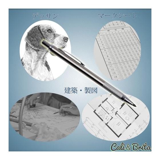 Cali&Brita [Extra Thick 3.0mm Lead] Mechanical Pencil for Mark Sheets, Sketching, Architecture - Metal Body with Refills Included (Pencil + Lead)