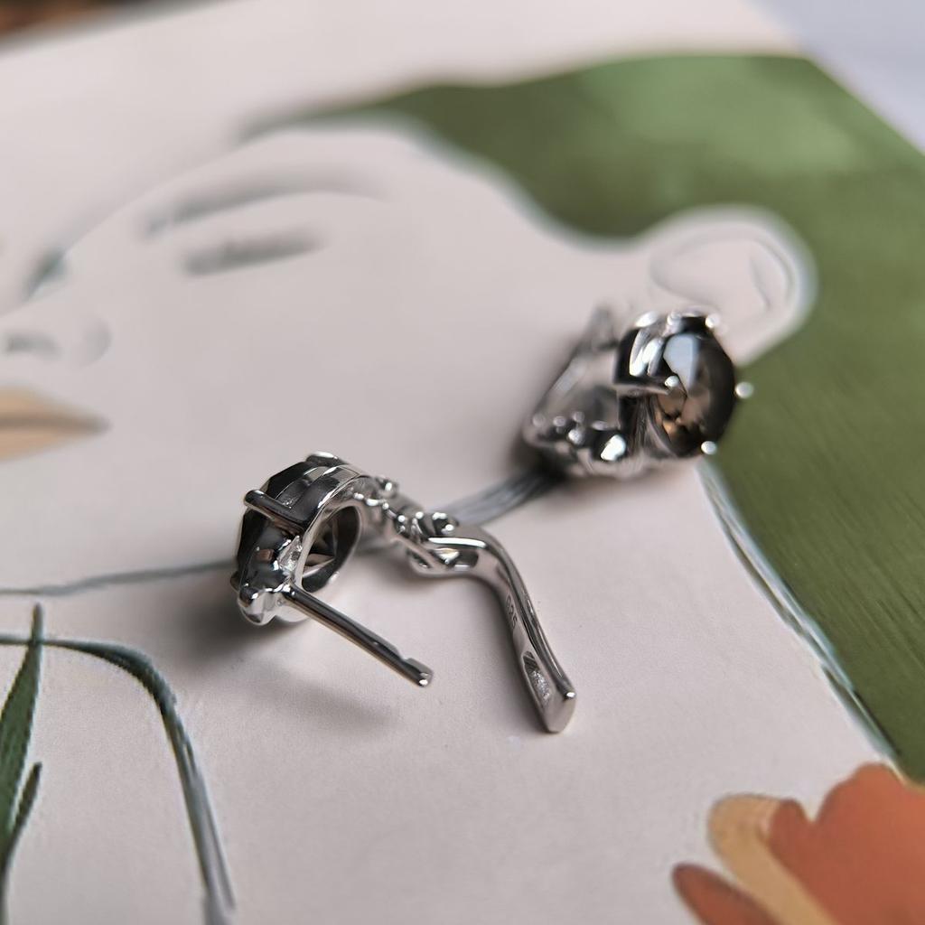 Cercei din argint cu rauchtopaz natural (cuarț fumuriu) 3,467 ct (2180586)