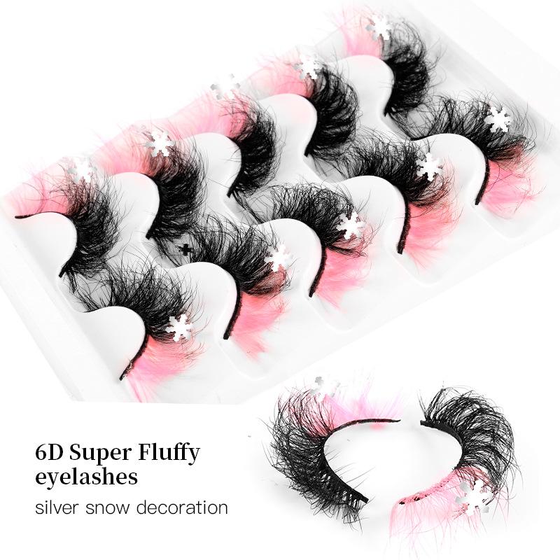 6D High Imitation Color False Eyelashes Decorative Eyelashes Fried Hair Messy Thick Grafted Eyelashes