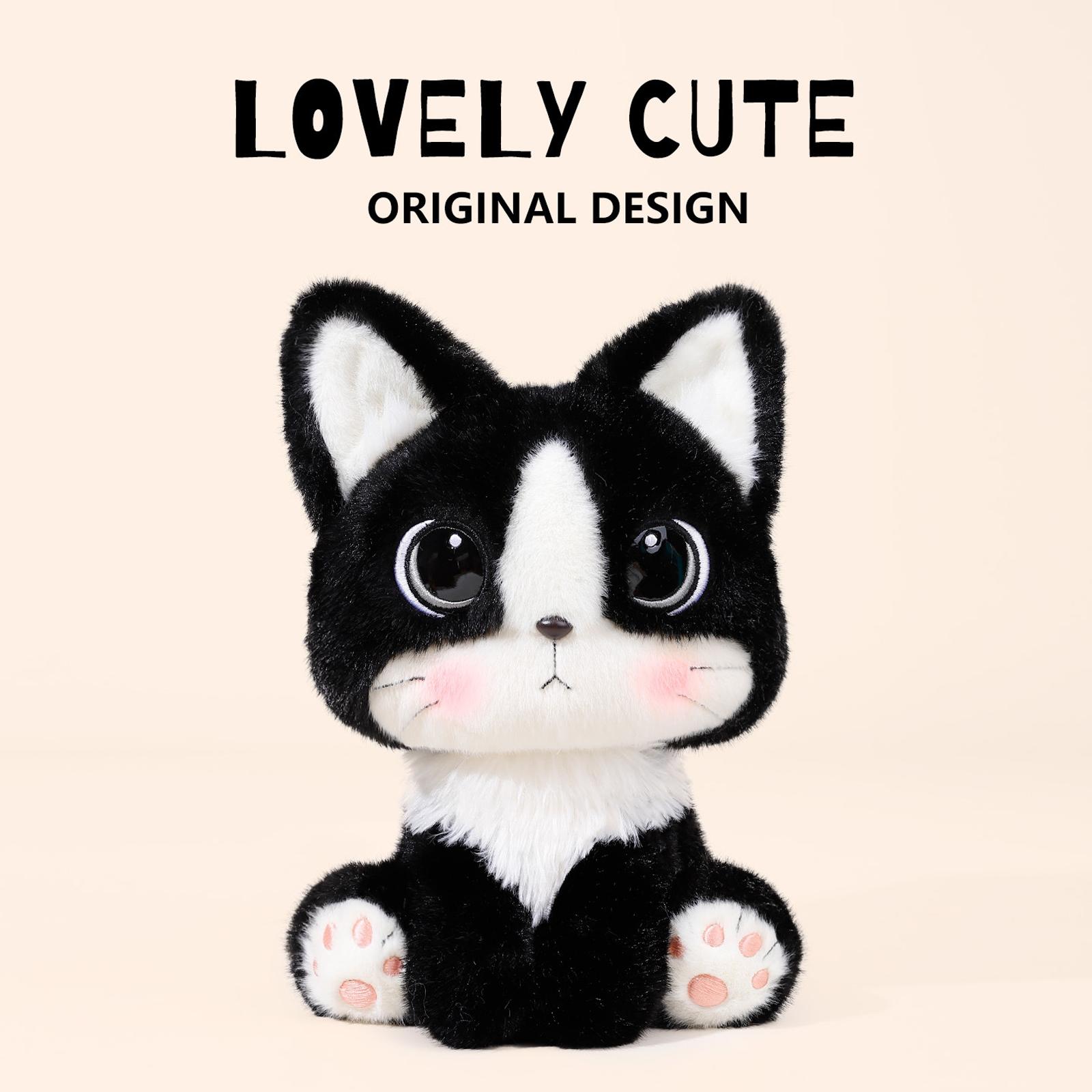 

Plush Realistic Kitten Stuffed Animal Soft Cartoon Cat Doll Cute Pet Toy for Girls Gift Plush Doll Collectible One Size білий