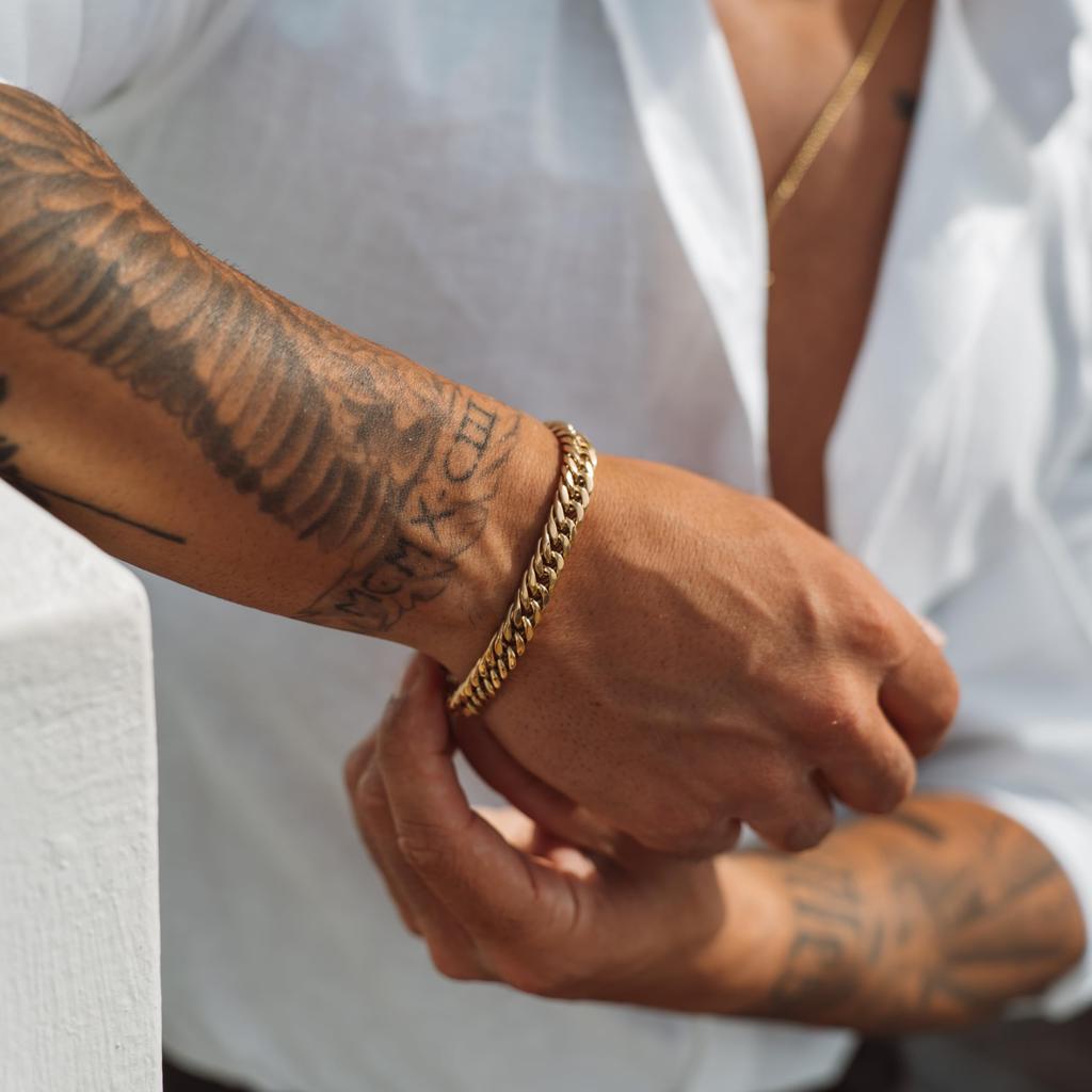 Gold Bracelet Stainless Steel Bracelet Jewelry Fashion Jewelry Metal Cuff [SERASAR] Men's Men's Men's