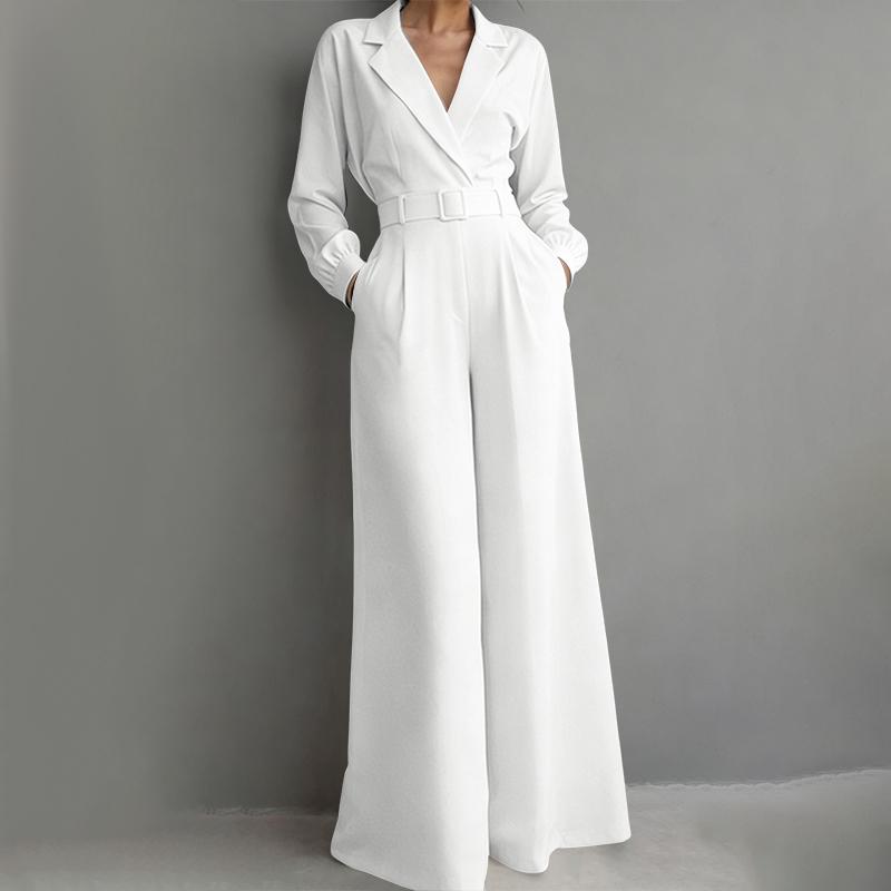 ZANZEA Women Casual Turn Down Collar Long Sleeve Loose Wide Leg Jumpsuits S